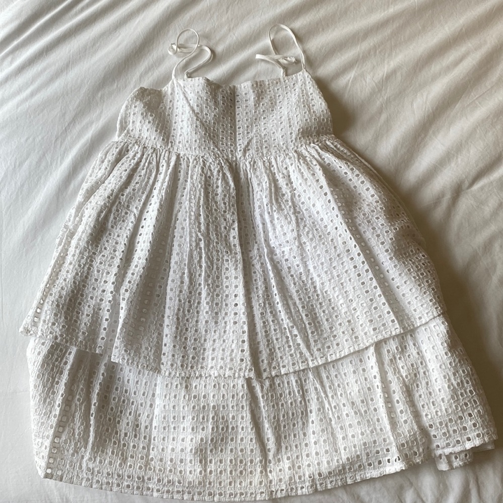 Urban Outfitters Layered White Babydoll Eyelet Dress